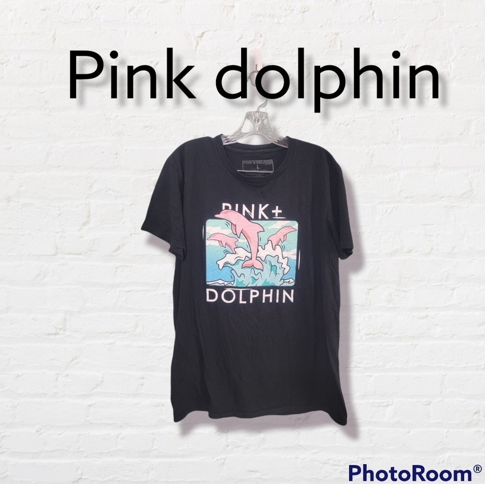 Pink Dolpin Men's Graphic T Shirt Size Large